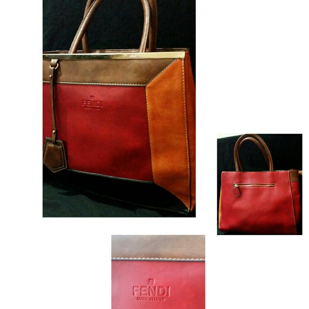 FALL Leather colorblock purse