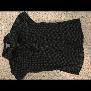 Anne Taylor black button front shirt