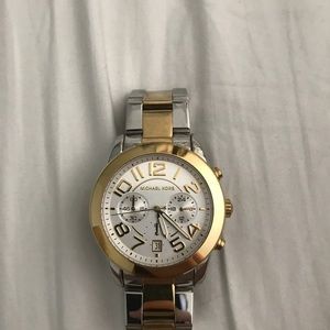 Two-Toned Silver and Gold Michael Kors Watch