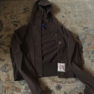 Ralph Lauren Girls Cropped Brown Sweater