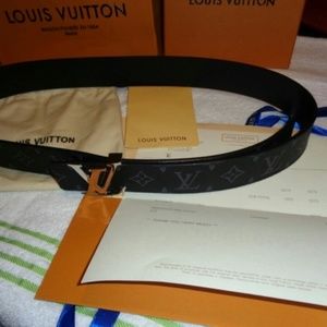 Authentic Louis vuitton black reversible belt