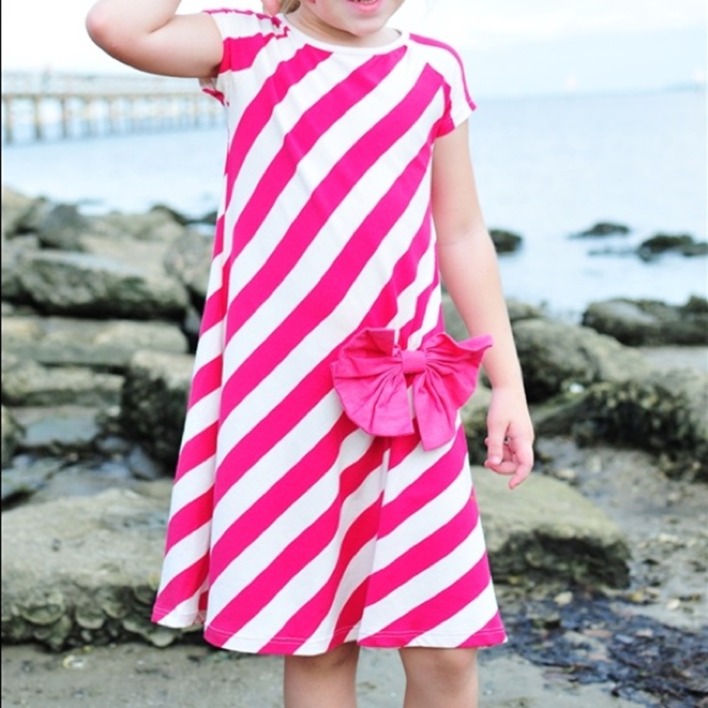 Persnickety LUCILLE dress pink stripe EUC