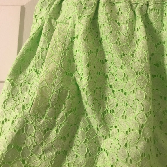 J. Crew Green Cotton Lace Skirt + Pockets - Picture 3 of 5