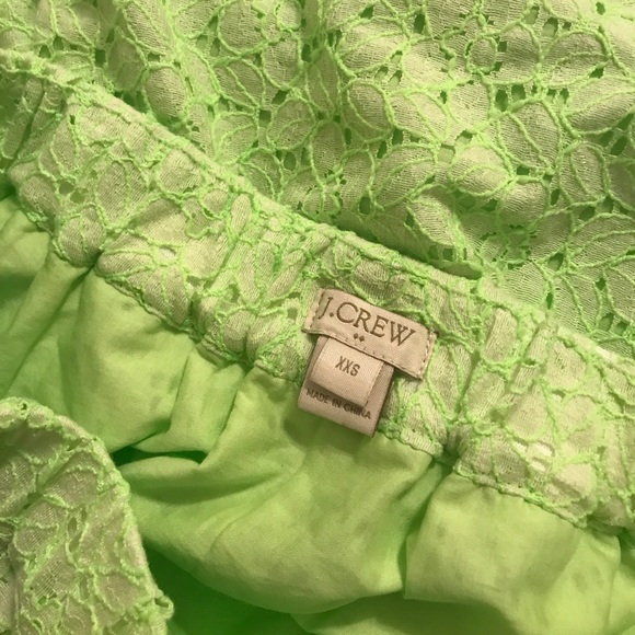 J. Crew Green Cotton Lace Skirt + Pockets - Picture 4 of 5
