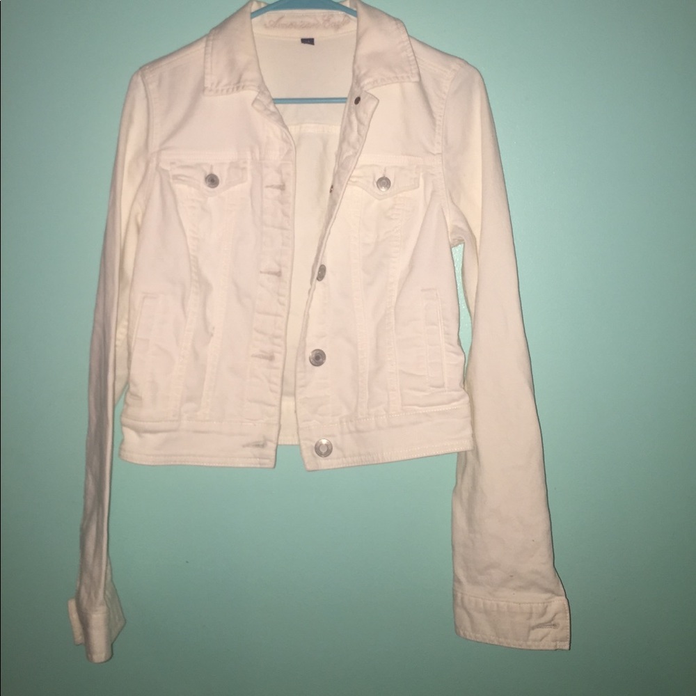 American Eagle white denim jacket