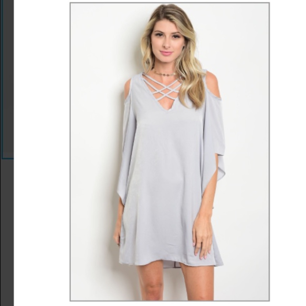 Cute gray cold shoulder dress