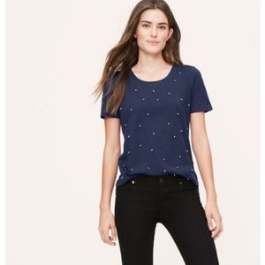 💃🏻3/$20 Loft navy and black embellished tee