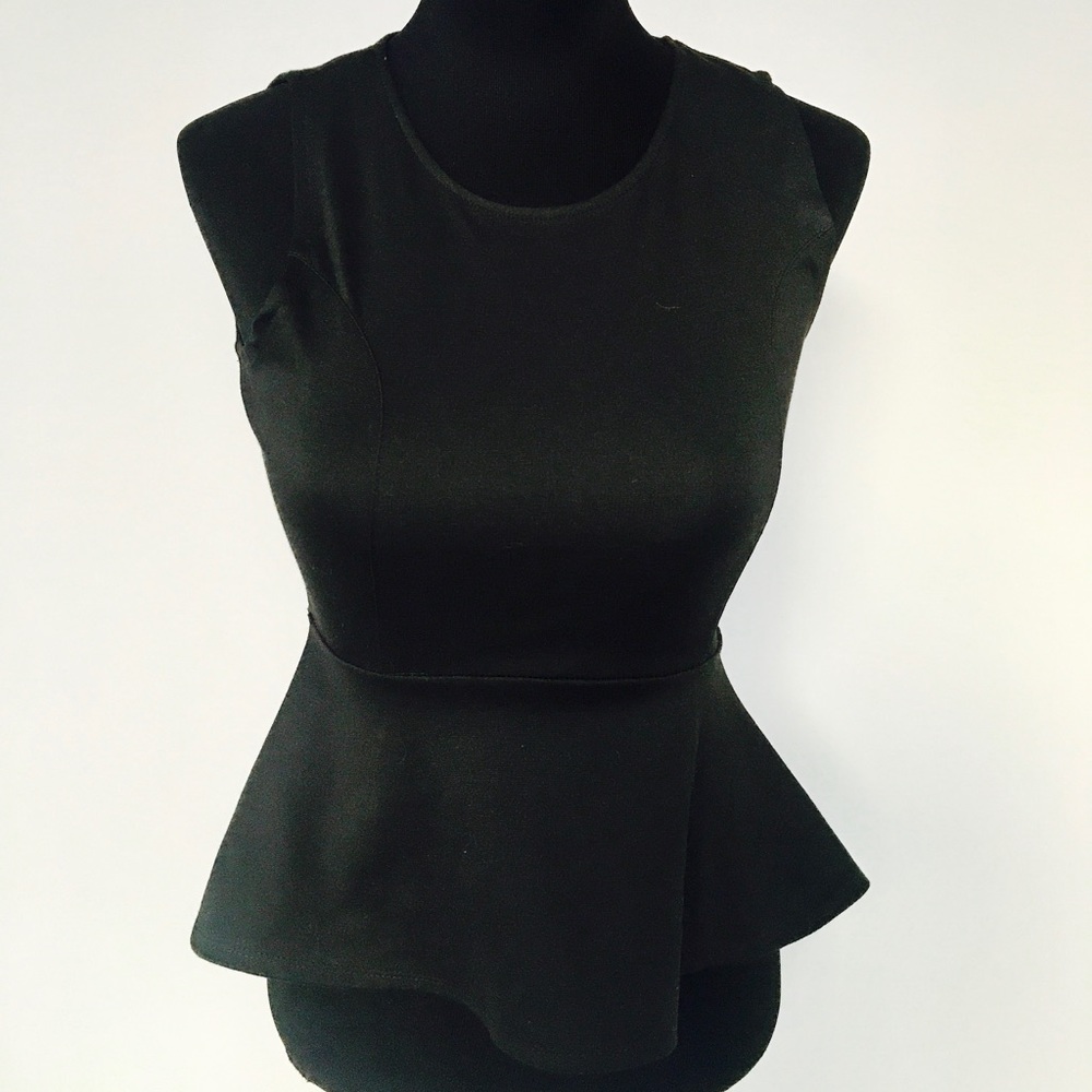 Basic black peplum top