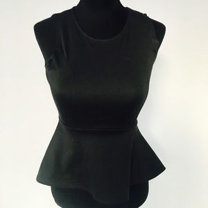 Basic black peplum top