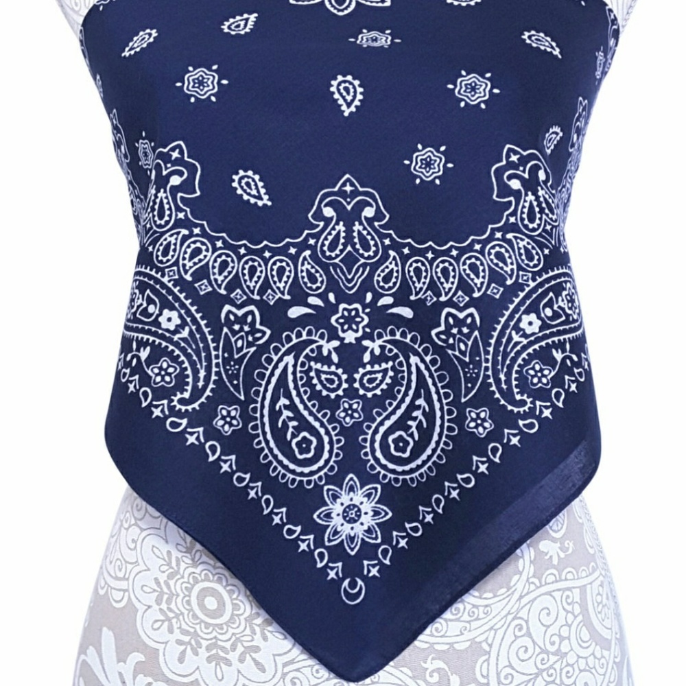Sold Navy Blue Bandana Tube Top