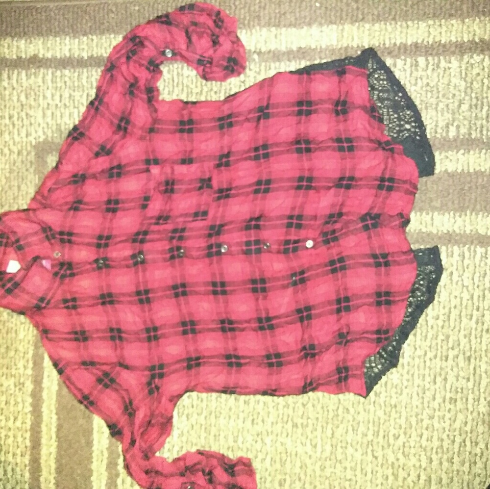 Plaid Red & Black Shirt