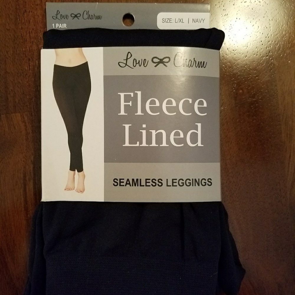 Navy fleece lined tights