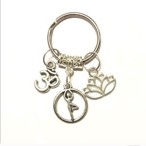 Yoga Key Ring, Zipper Pull, Bag Clip