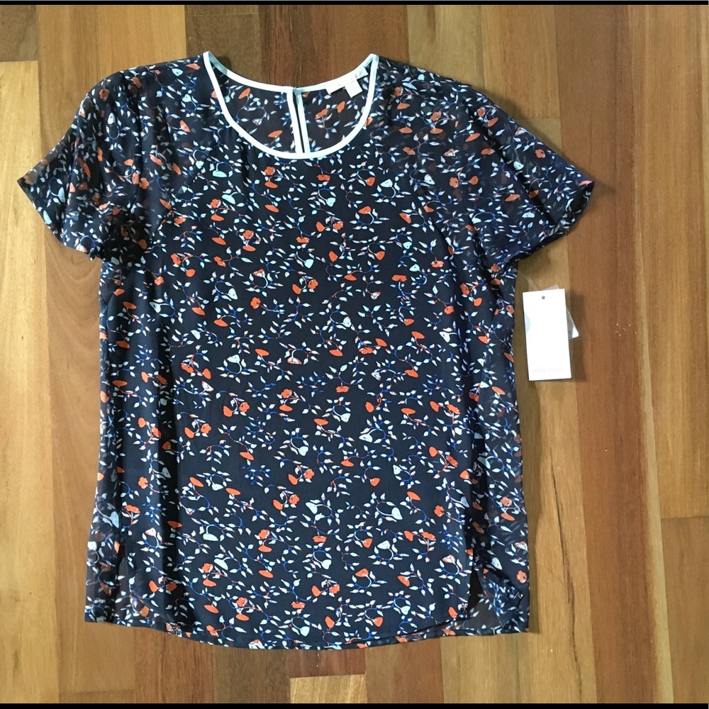 NWT Ella Moss Sml Short Raglan Silk Top