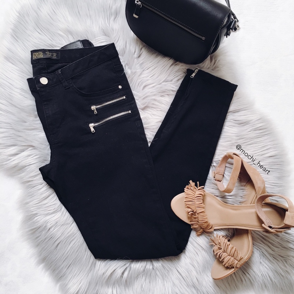 Zara Black Mid-rise Skinny Fit Jeans - Picture 3 of 7