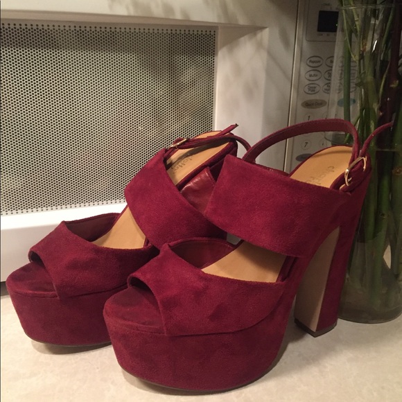 Charlotte Russe Shoes - 📢FINAL CLEARANCE Burgundy Platform Heels!!