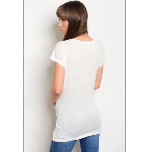 Cute Ivory black print top - Picture 2 of 2