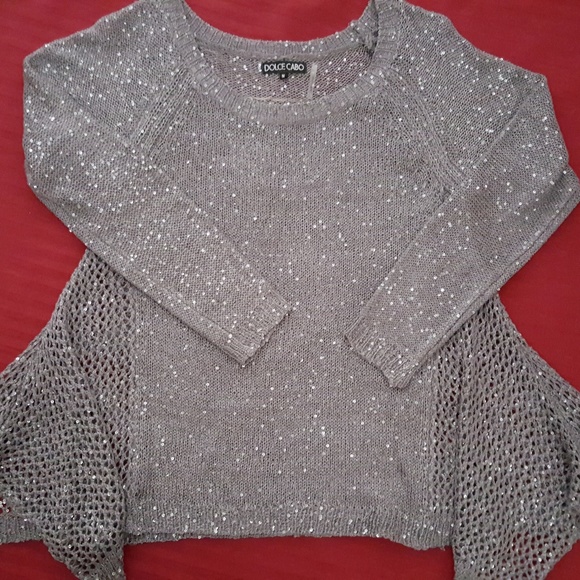 Dolce Cabo silver sequined long sleeve top - Picture 3 of 5
