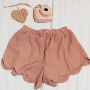 Light pink scalloped loose shorts -PacSun