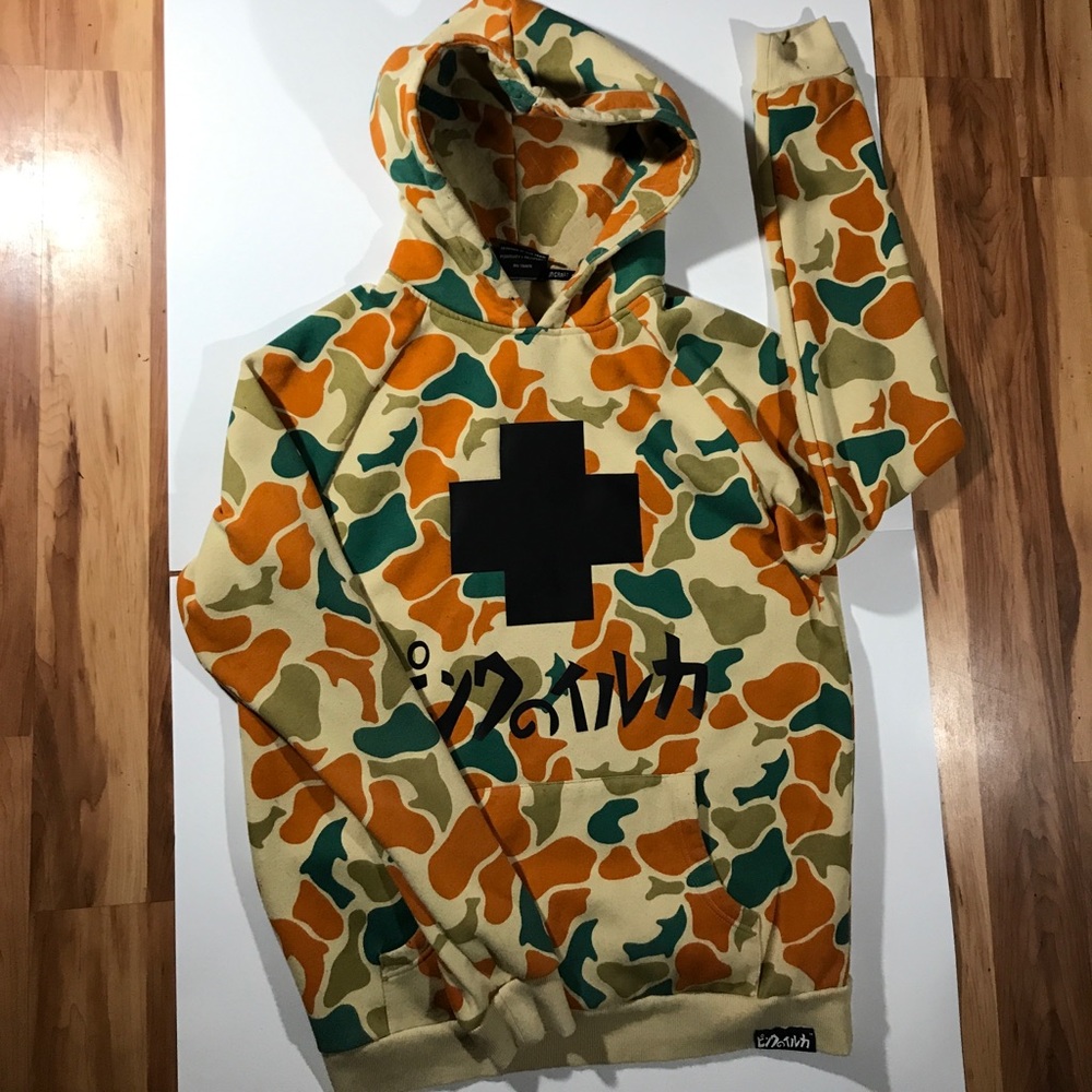 Pink Dolphin camo fleece hoodie