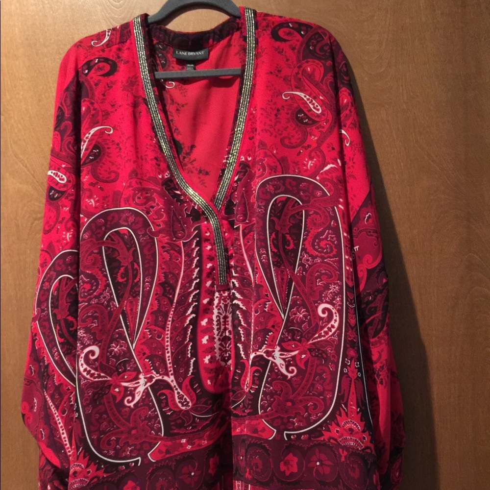 Lane Bryant red paisley tunic