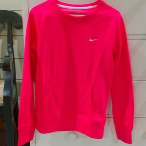 Nike hot pink fleece lined sweatshirt