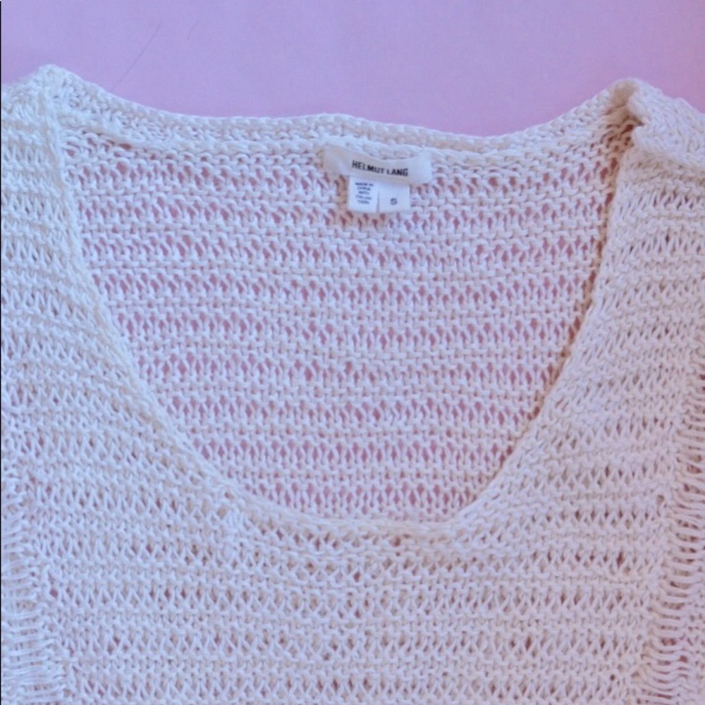 Helmet Lang Crocheted Linen Sleeveless Top