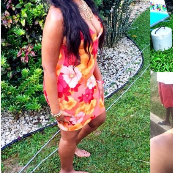 Floral Orange Dress - Picture 3 of 4