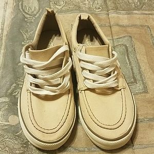 Tan Boys boat shoes