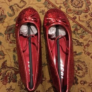 Halloween Girls' Sparkle Ballerina Shoes Red