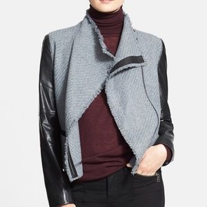 Vince Women's Boucle Jacket with Scuba Leather