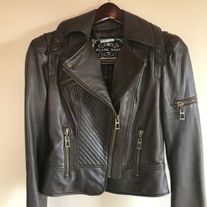 Blanc Noir Brown Leather Jacket