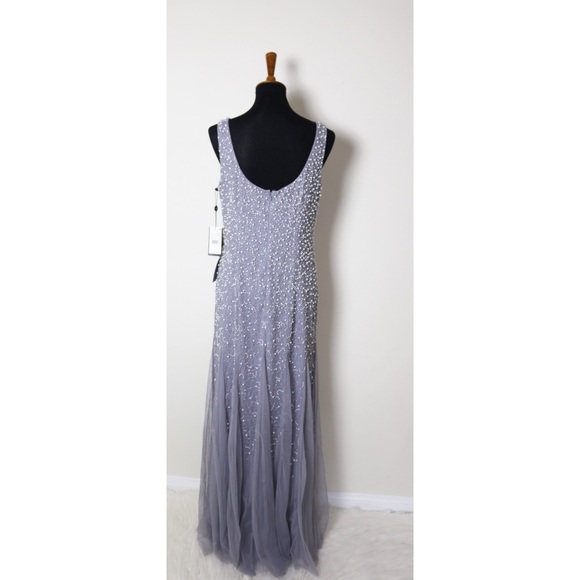 Adrianna Papell Pearl Mermaid Dress w Godet Skirt - Picture 5 of 6