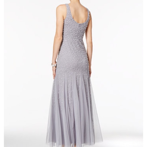 Adrianna Papell Pearl Mermaid Dress w Godet Skirt - Picture 3 of 6