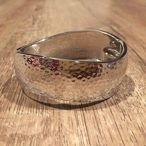 Dimpled Silver Wave Bracelet