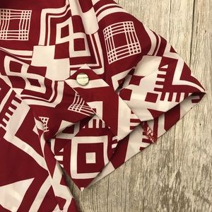 Everly Burgundy Aztec patterned v-neck shirt