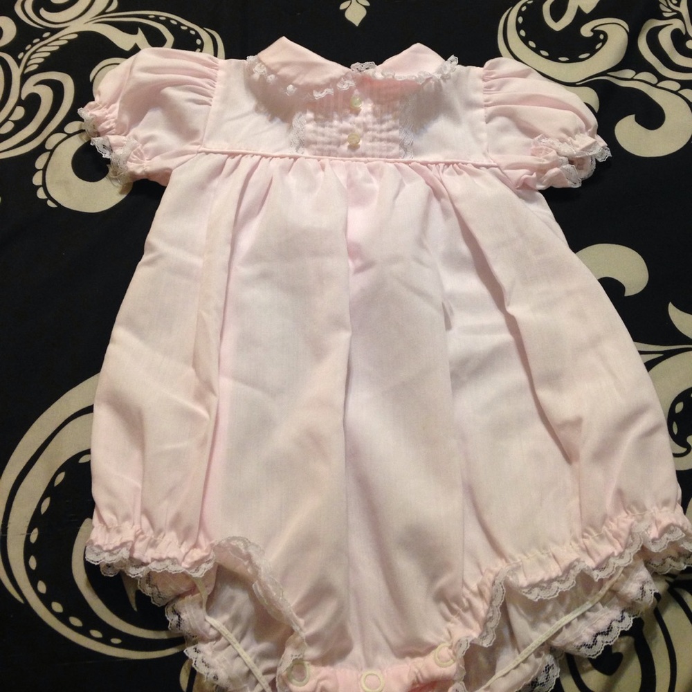 Pink Bubble with White Lace Trim