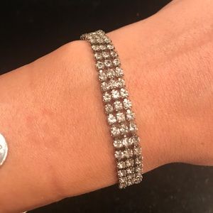 Layered rhinestone bracelet