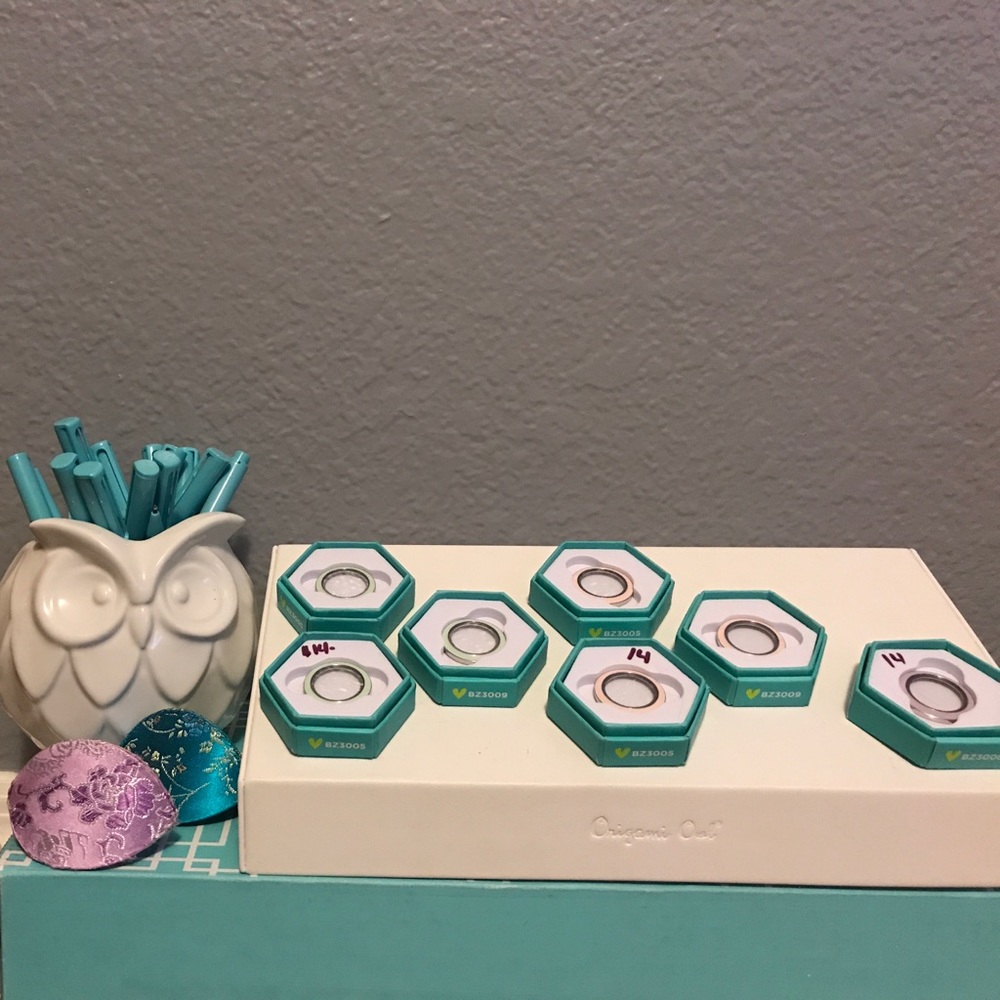Limited edition Mint green origami owl faces