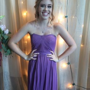 Purple Long Formal Adjustable Neckline Dress