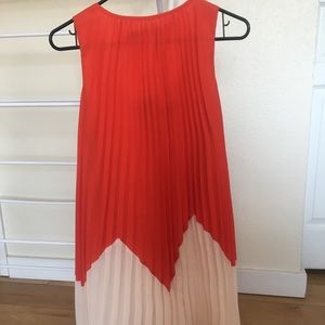 Burnt Orange Pleated Dress