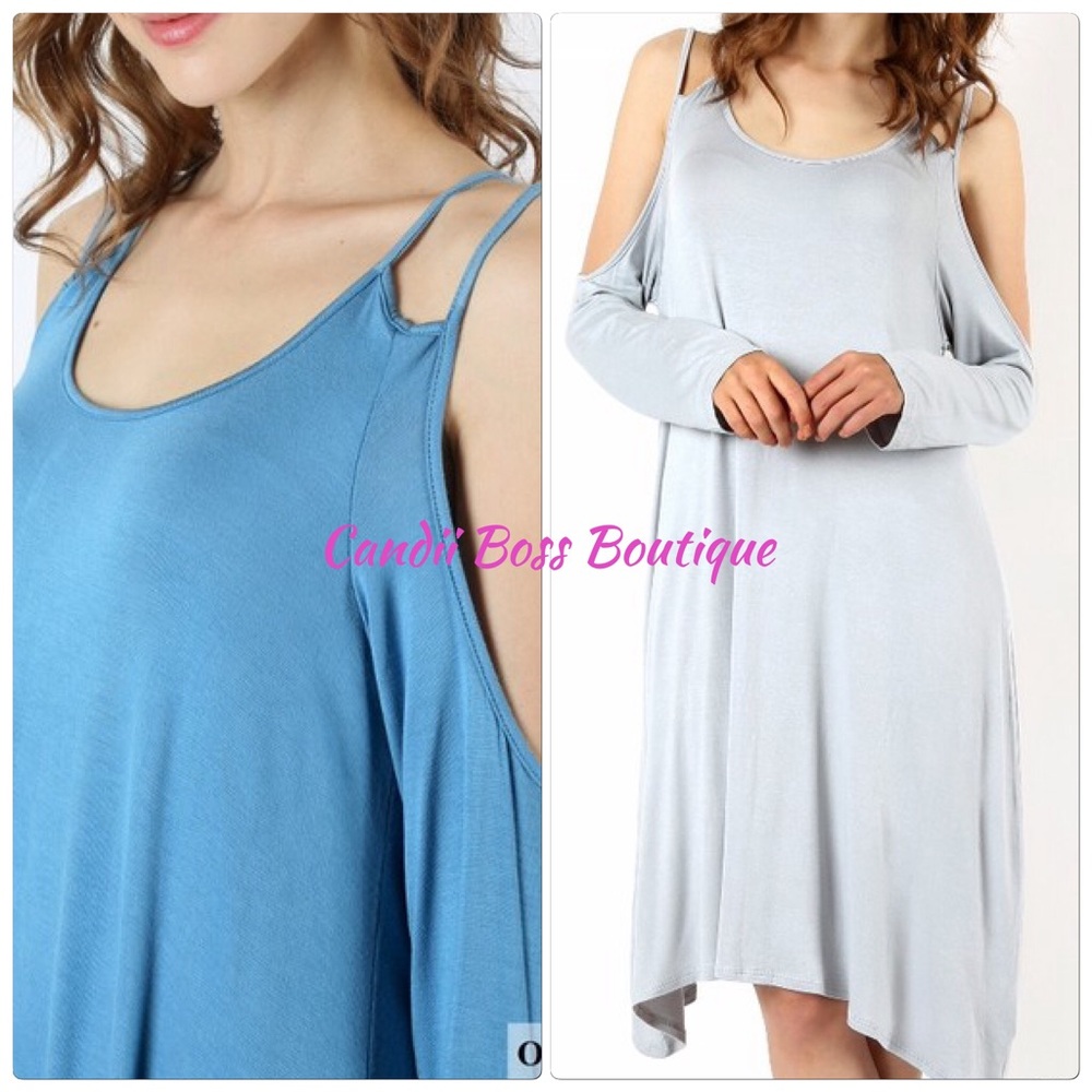 ⭐️SALE⭐️ Double Strap Shoulder Dress in OCEAN BLUE