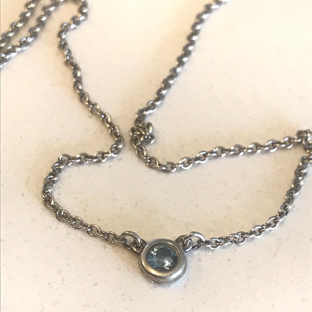 Tiffany Elsa Peretti 16" Necklace - Aquamarine