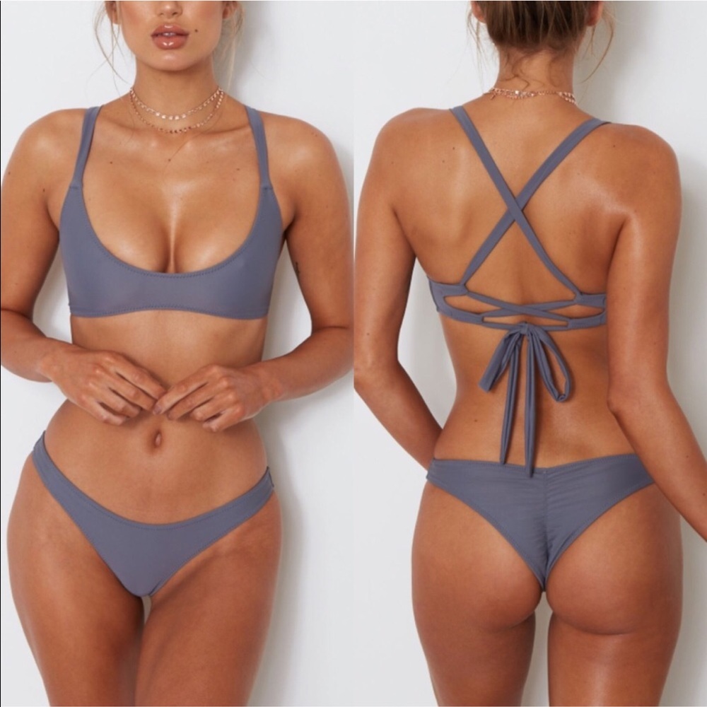 NWT Fox Swim bikini. In the color blue steel .