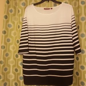 Jessica London Black/White Striped Blouse - size28