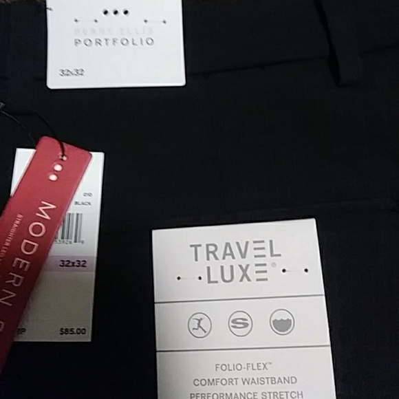 New 32/32 Black Perry Ellis Portfolio Dress Pants. - Picture 1 of 4