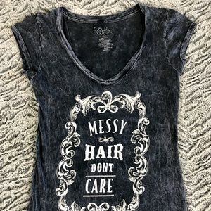 Messy hair, don't care tshirt