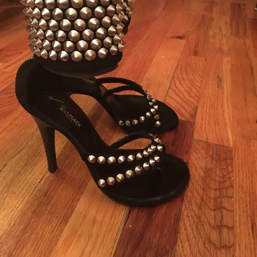 Giuseppe x Balmain Paris spiked black heel - Picture 3 of 8