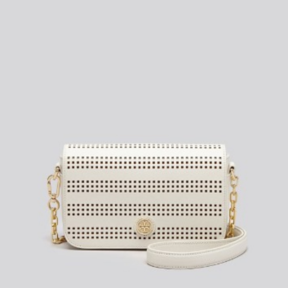 White perforated Tory Burch Crossbody