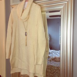 Cozy cream maternity sweater